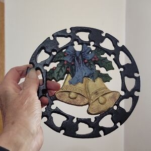 Decorative Cast Iron Trivet with Bells